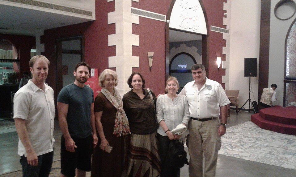 Meeting with local authorities to coordinate aid delivery