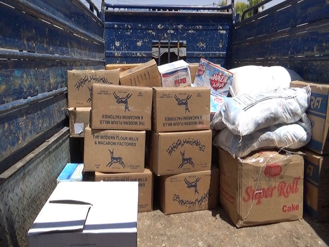 Relief supplies ready for distribution